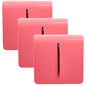 Trendi 1 Gang 2 Way 240V Screwless Artistic Modern Glossy 10 Amp Chrome Rocker Electrical Wall Light Switch in Strawberry Red (3 pack)