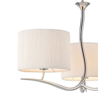 Mantra M1131 Eve Pendant 3 Light E27, Polished Chrome with White Round Shade