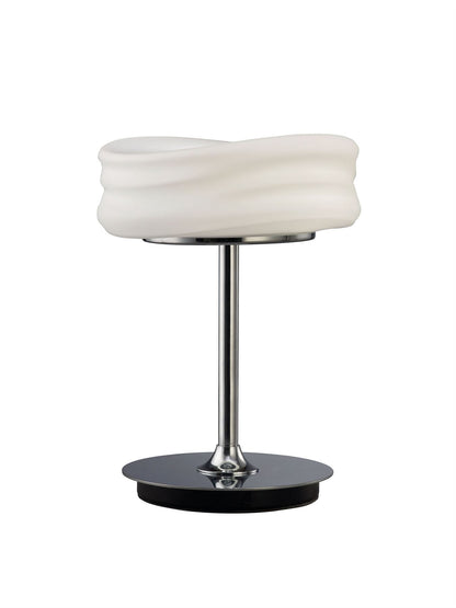 Mantra M3627 Mediterraneo Table Lamp 2 Light GU10 Small, Polished Chrome/Frosted White Glass