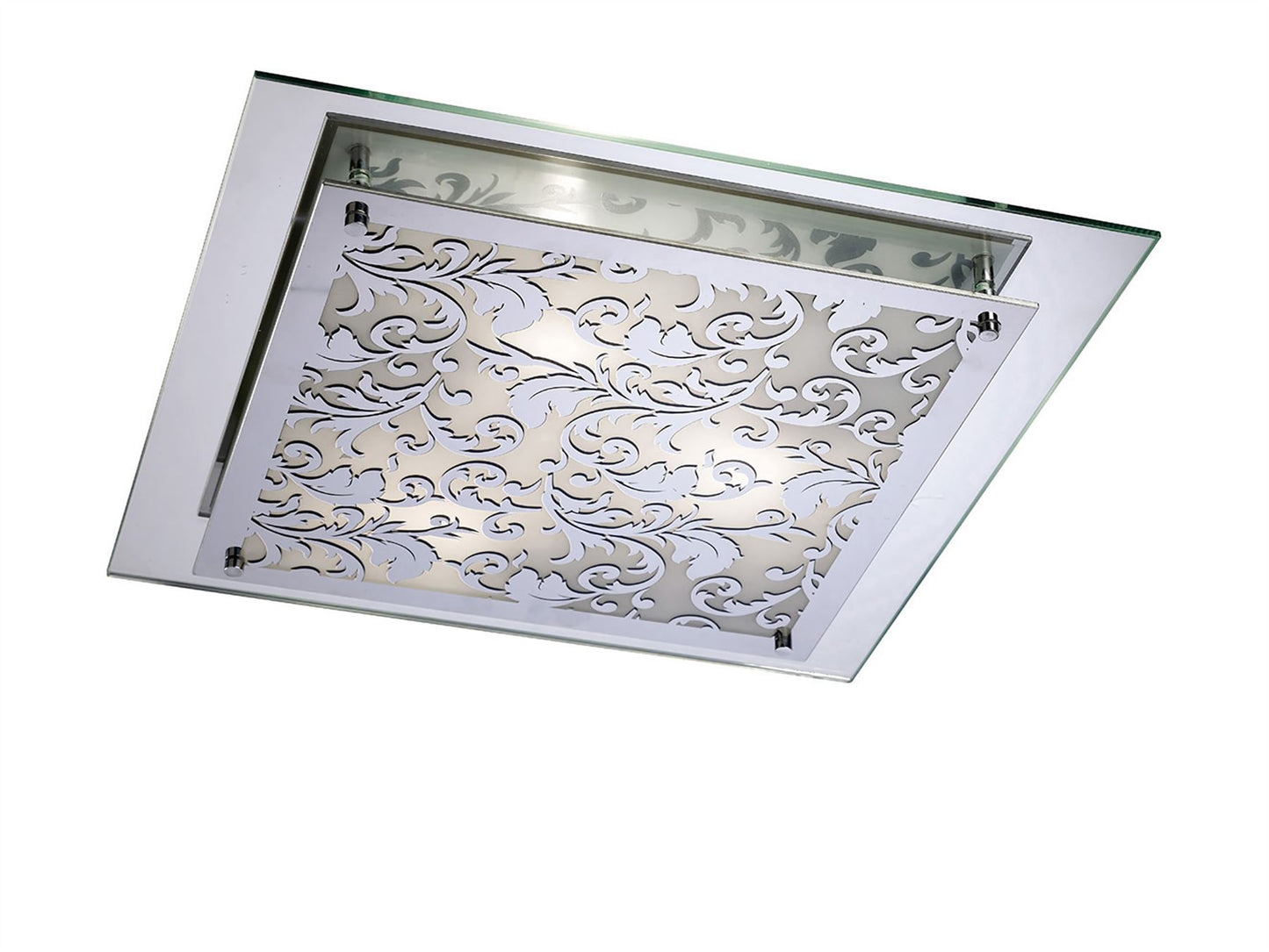 Diyas Roveta Flush /Wall Light 3 Light E27 Polished Chrome Ceiling Light Fitting