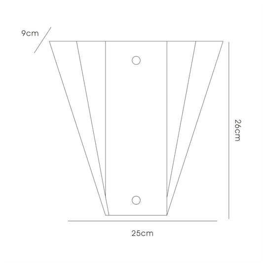 Deco Atlantis 250 x 260mm Wall Light, 1 Light E27 Frosted/Mirror