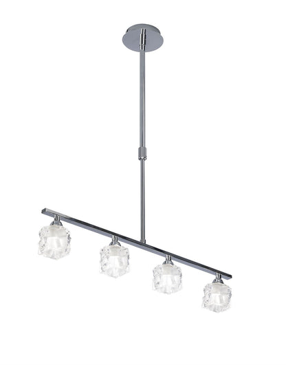 Mantra M1847 Ice Linear Pendant 4 Light G9 ECO Bar, Polished Chrome