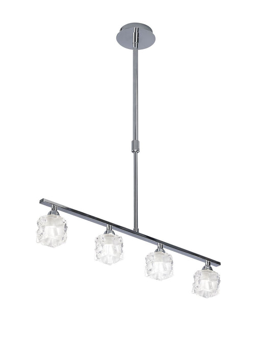 Mantra M1847 Ice Linear Pendant 4 Light G9 ECO Bar, Polished Chrome