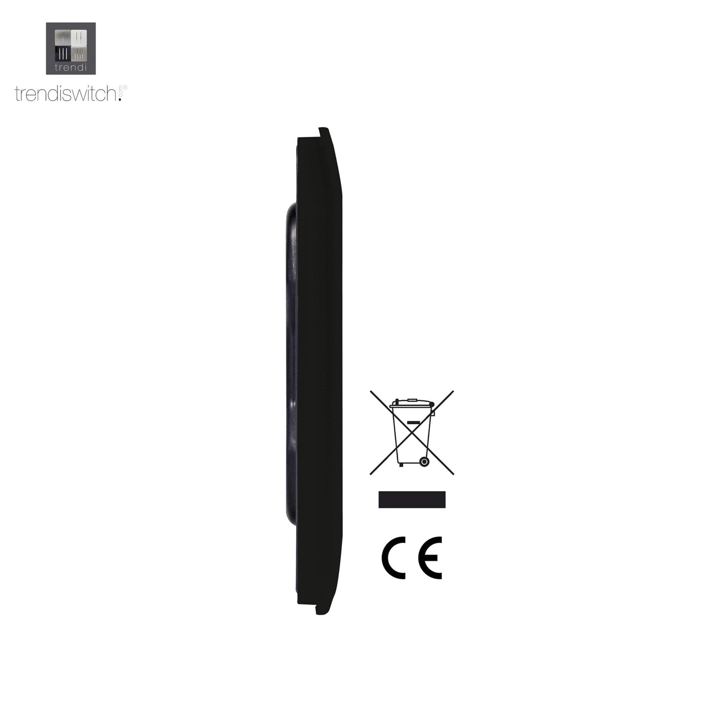 Trendi Artistic Modern Glossy Tactile Single Blanking Plate Matt Black