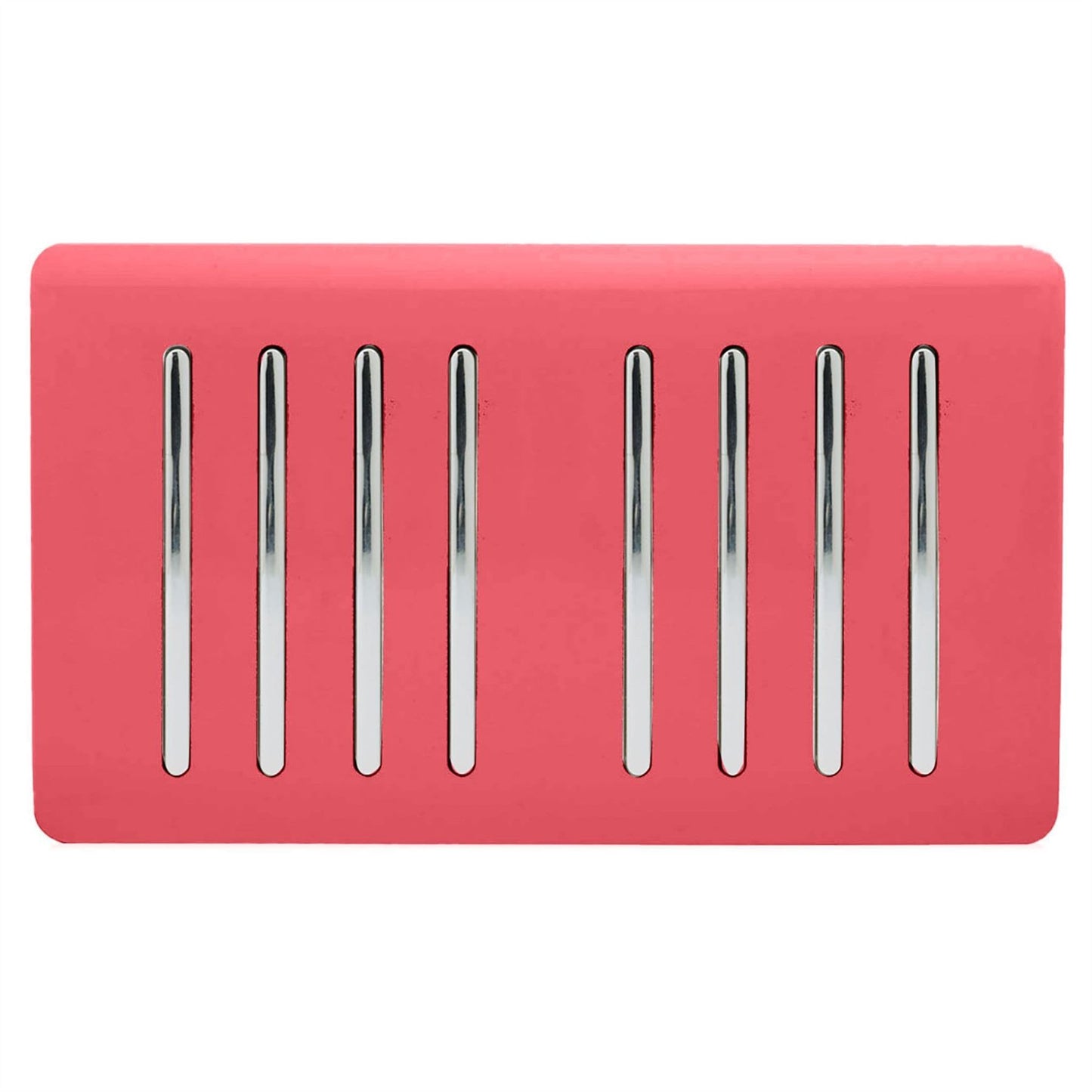 Trendi Artistic Modern Glossy 8 Gang 2 Way Rocker  Double Plate Tactile Light Switch Strawberry
