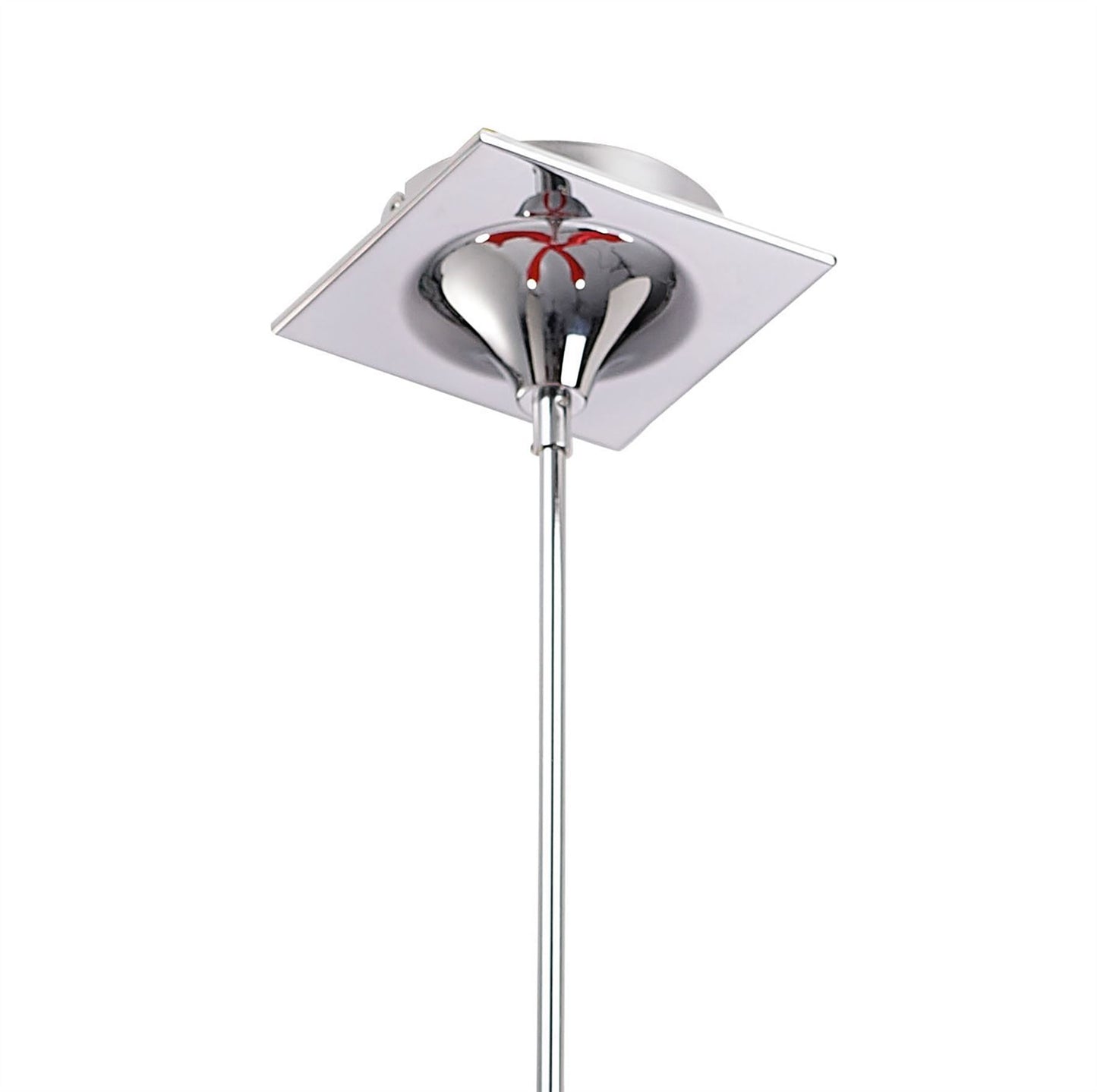 Mantra Ora 72cm Telescopic Convertible To Semi Flush 4 Light E27, Gloss Red/White Acrylic/Polished Chrome, CFL Lamps INCLUDED