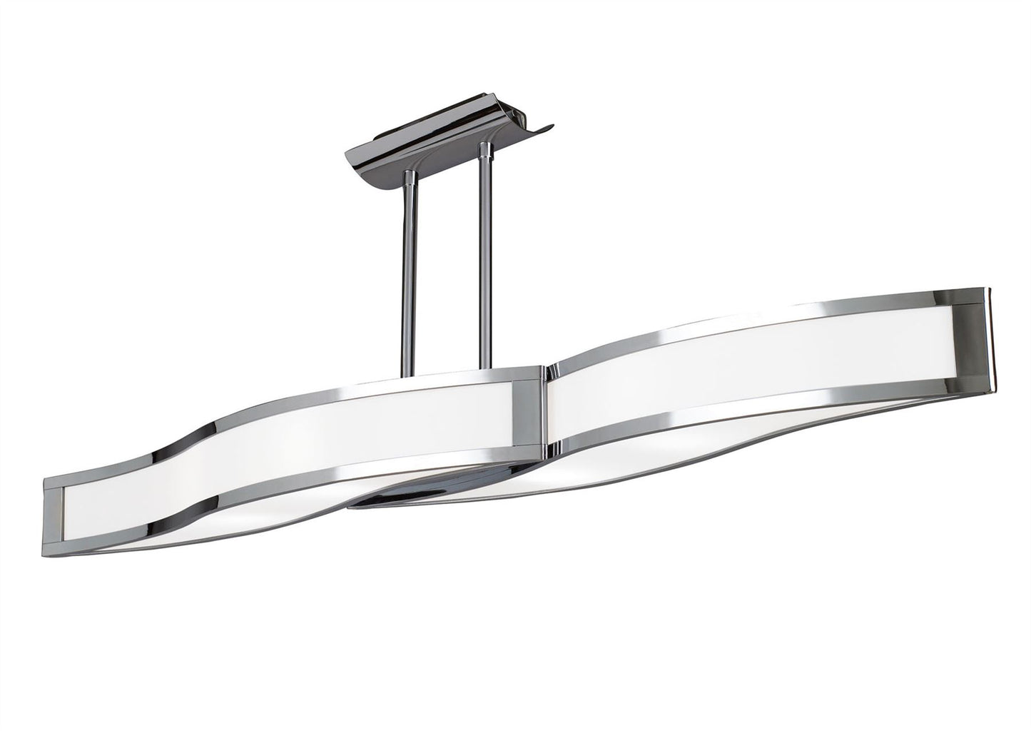 Mantra M0666 Sintesys Telescopic Semi Flush Convertible E27 4 Light E27, Polished Chrome, White Acrylic