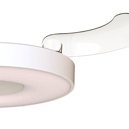 Coin Fan M 49cm 40W LED Dimmable Ceiling With Built-In 30W DC Fan, 3000-5000K Remote, APP, Alexa & Google Voice Control, 6400lm, White