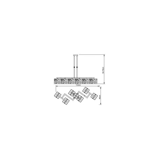 Mantra Tokio Rectangular Telescopic 6 Light G9 Line, Gloss Black/Polished Chrome