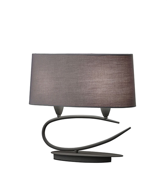 Mantra M3683 Lua Table Lamp 2 Light E27, Ash Grey with Ash Grey Shades