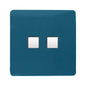 Trendi Artistic Modern Glossy Tactile Telephone Socket + Cat 5e&Cat 6 RJ45 PC Socket Midnight Blue