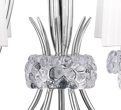 Mantra M4630 Loewe 2 Tier Pendant 6+3 Light E14, Polished Chrome with White Shades