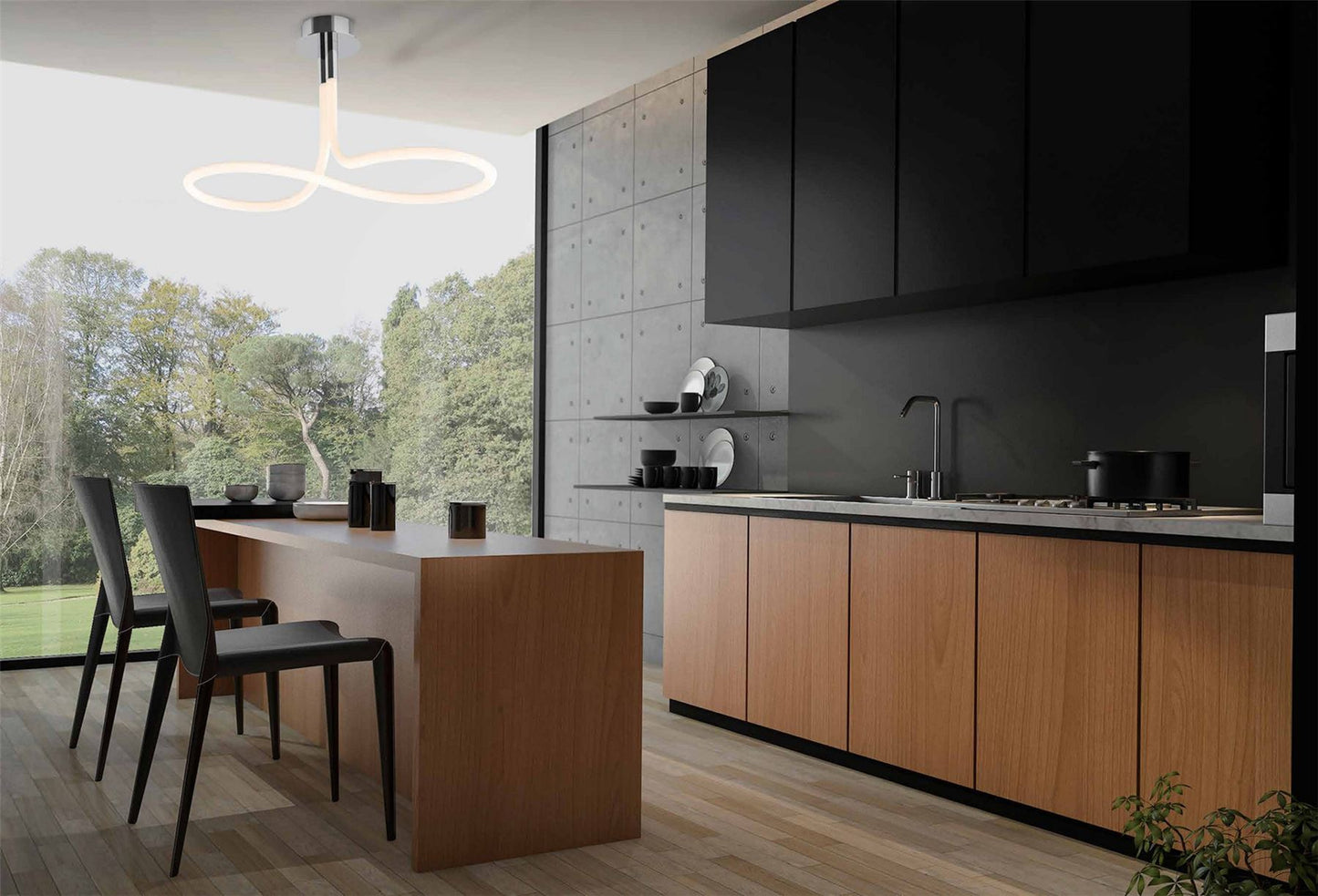 Mantra Nur II Linear Ceiling Light, 50W LED, 3000K, 3750lm, IP20, Chrome, 3yrs Warranty