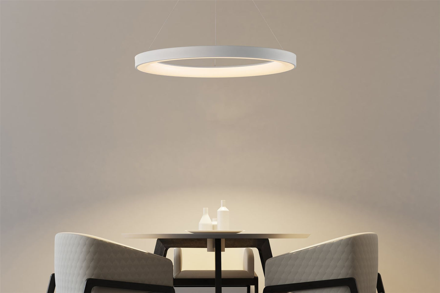 Mantra Fusion Fusion M7750 Niseko Ring Pendant 90cm 66W LED, 3000K-6000K Tuneable, 4200lm, Remote Control, White, 3yrs Warranty
