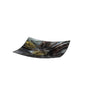 Diyas Home (DH) Lyra Glass Art Platter Square Silver/French Gold/Black Glitter