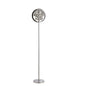 Diyas Geo Floor Lamp with Black Shade 9 Light G4 Polished Chrome/Crystal, NOT LED/CFL Compatible