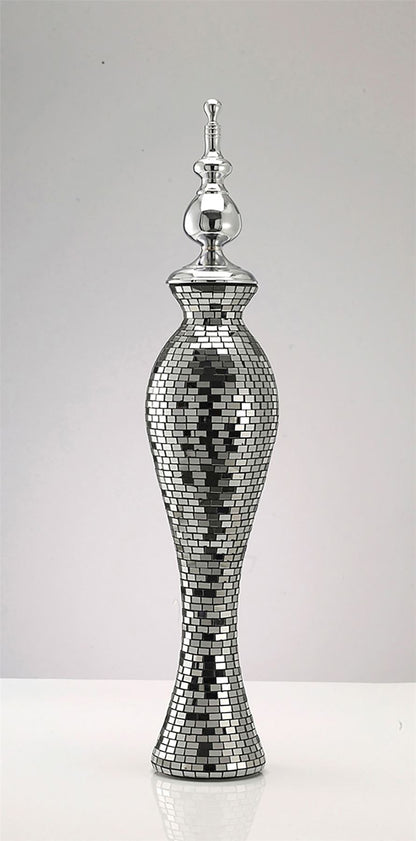Diyas Home (DH) Anika Mosaic Ornament Small Silver Mosaic