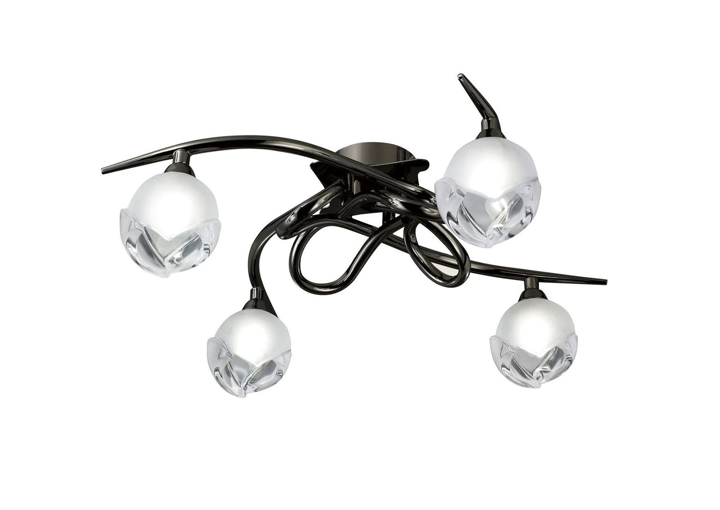 Mantra Fragma 47cm Ceiling 4 Light G9, Black Chrome