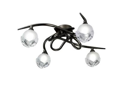 Mantra Fragma 47cm Ceiling 4 Light G9, Black Chrome