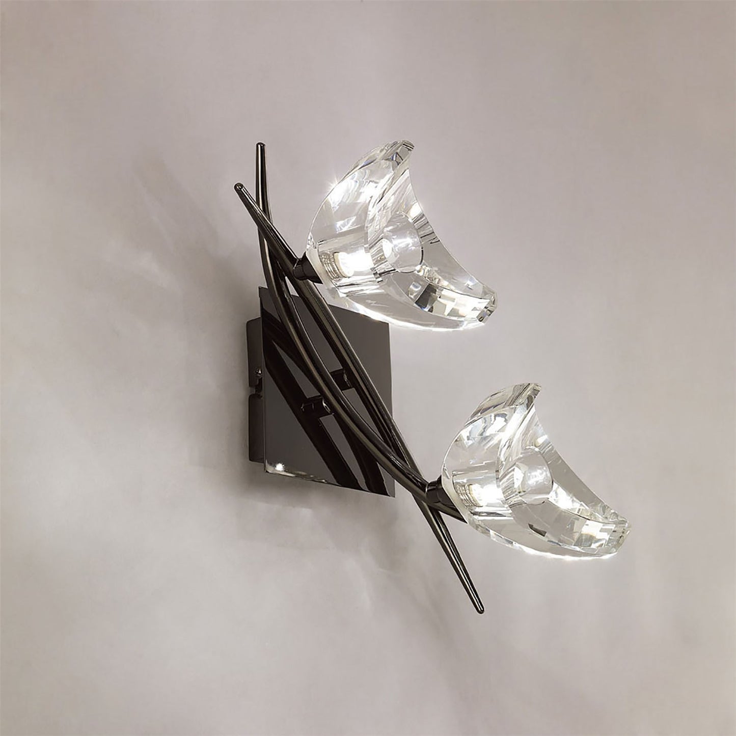 Mantra Eclipse Wall Light Switched 2 Light G9, Black Chrome