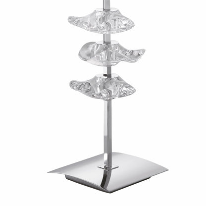 Mantra M0793 Akira Table Lamp 2 Light E27, Polished Chrome with Black Shade