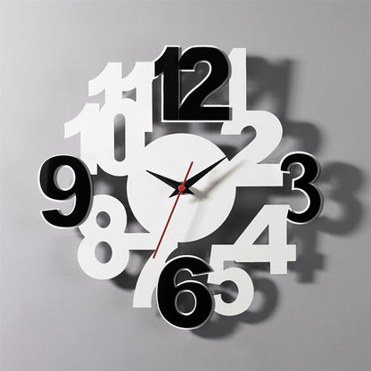 Diyas Home (DH) Infinity Numbers Clock Black/White Wall