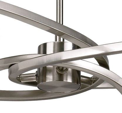 Mantra Alaska GU10 64cm Pendant Convertible To Semi Flush 6 Light L1/SGU10, Satin Nickel, CFL Lamps INCLUDED