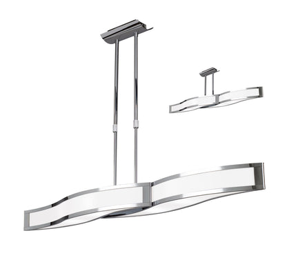 Mantra M0666 Sintesys Telescopic Semi Flush Convertible E27 4 Light E27, Polished Chrome, White Acrylic