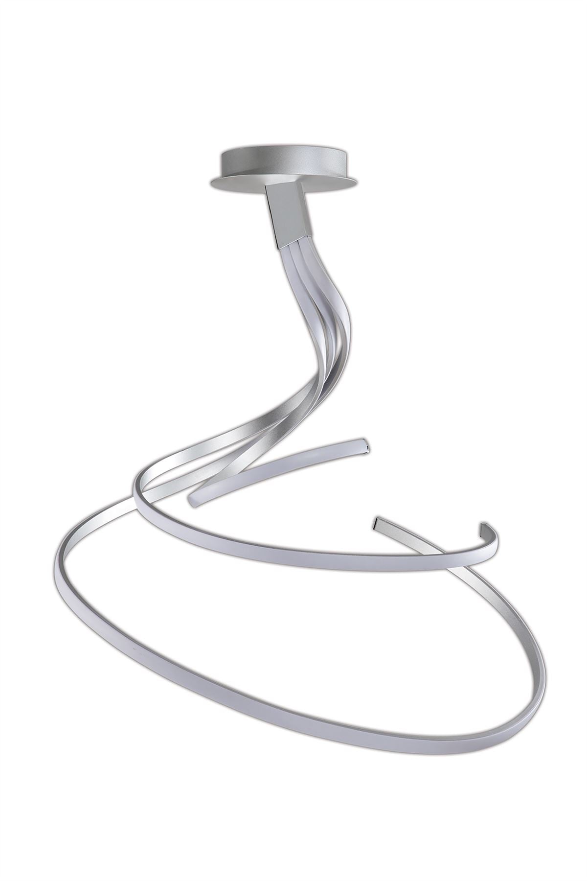 Mantra M5003 Nur XL Semi Ceiling 80W LED 3000K, 6200lm, Silver/Frosted Acrylic/Polished Chrome, 3yrs Warranty - M5003 Ceiling