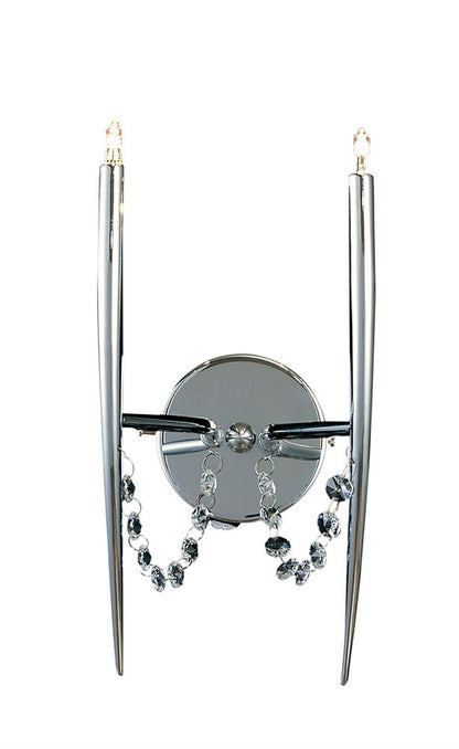 Diyas Zest Wall Light 2 Light G4 Polished Chrome/Crystal, NOT LED/CFL Compatible