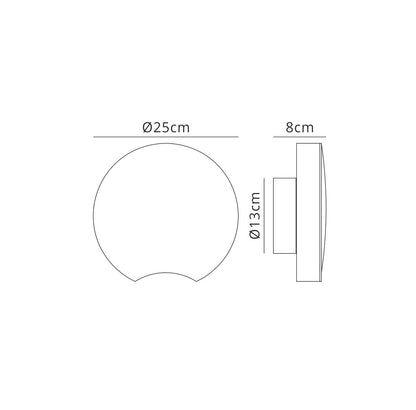 Mantra Fusion M5767 Lunas Ceiling/Wall Light 25cm Diameter 14W LED 3000K, 720lm, White, 3yrs Warranty