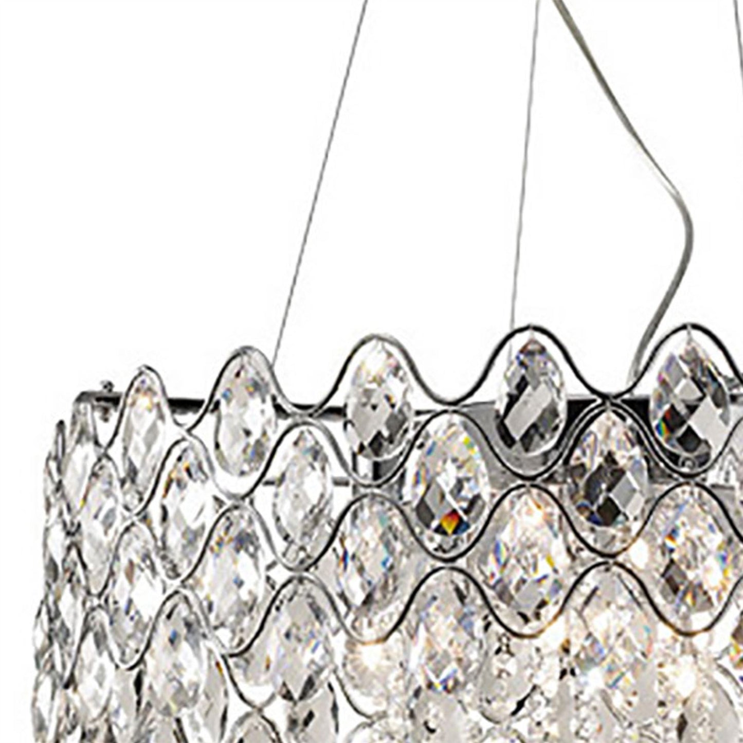 Diyas Kenzie 66cm  16 Light G4 Polished Chrome/Crystal, NOT LED/CFL Compatible Ceiling Pendant Light Fitting