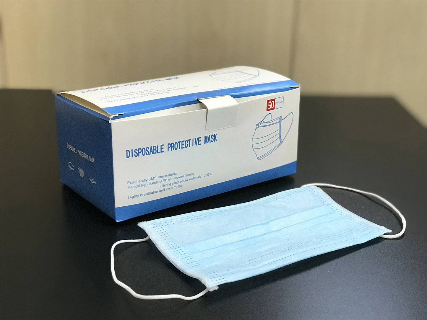 Deco Additions Disposable Basic Mask, (Pack 50) High Standard PP Non-Woven Fabrics, Filtering Effects Of Raw Materials =95%, Breathable and Comfortable.