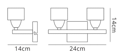 Mantra (0004 030) Cuadrax Wall Light Switched 2 Light G9, Polished Chrome
