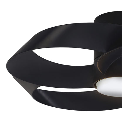 Rose 65cm 24W LED Dimmable Ceiling Light With Built-In 22W DC Reversible Fan, Remote Control 2700-5000K, 2000lm, Black