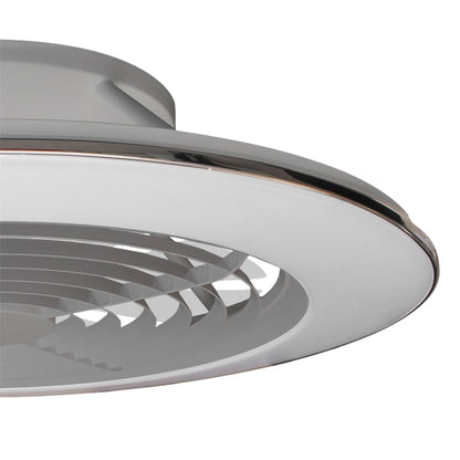Alisio XL 73.5cm 95W LED Dimmable Ceiling Light & 58W DC Reversible Fan, Silver Finish c/w Remote Control, APP & Alexa/Google Voice Control, 5900lm