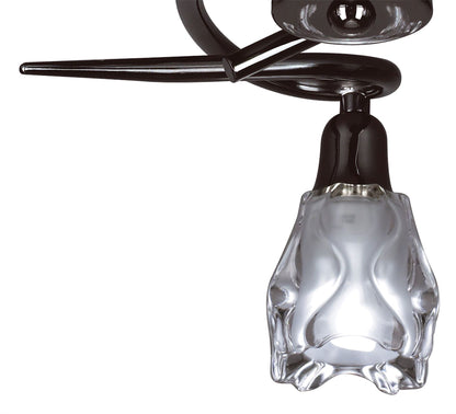 Mantra Amel 42cm Ceiling 3 Light L1/SGU10, Black Chrome, CFL Lamps INCLUDED