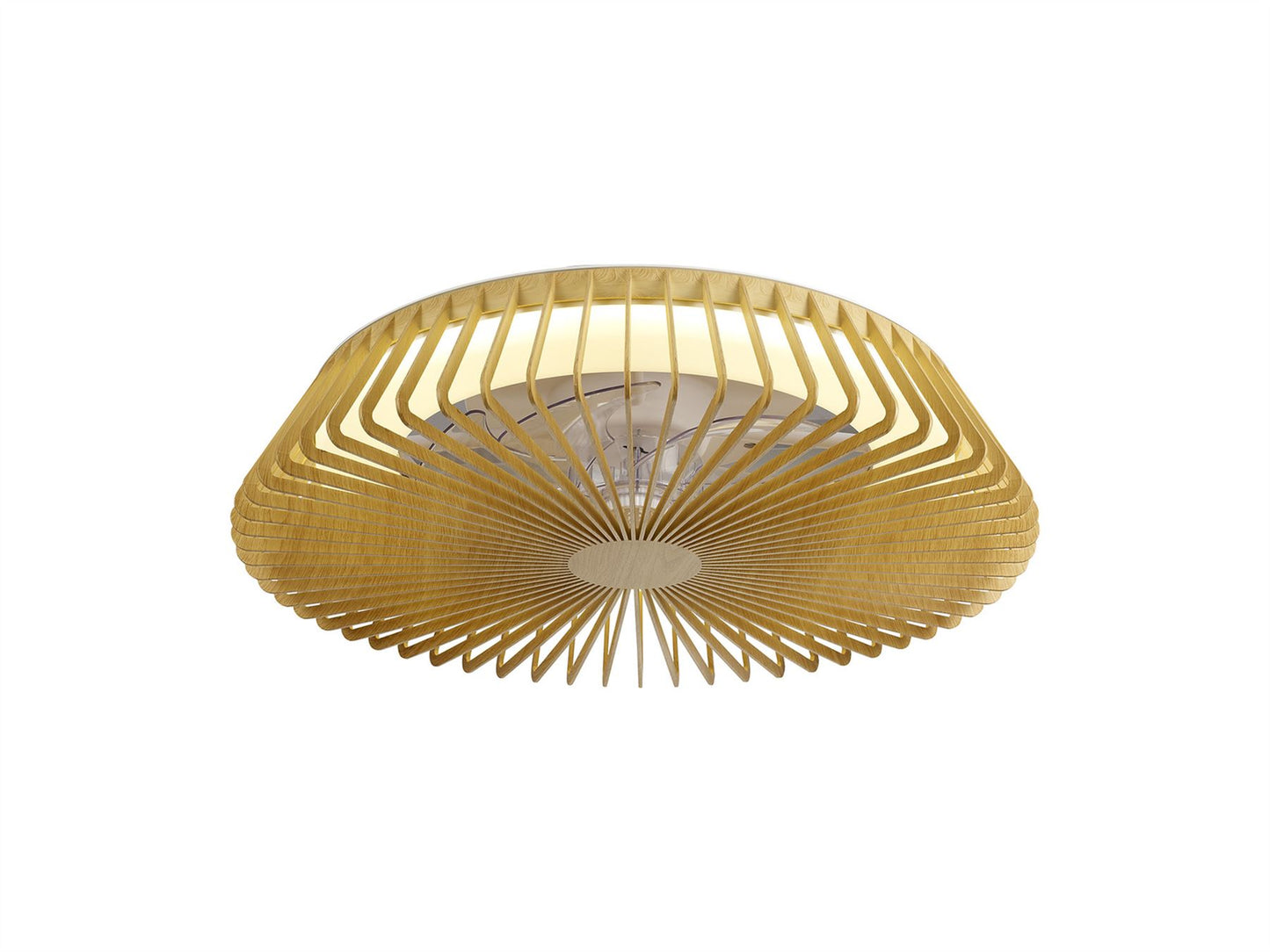 Himalaya 63cm 70W LED Dimmable Light With Built-In 35W DC Reversible Fan, Remote, APP & Alexa/Google Voice Control, 4900lm, Wood, 5yrs Warranty