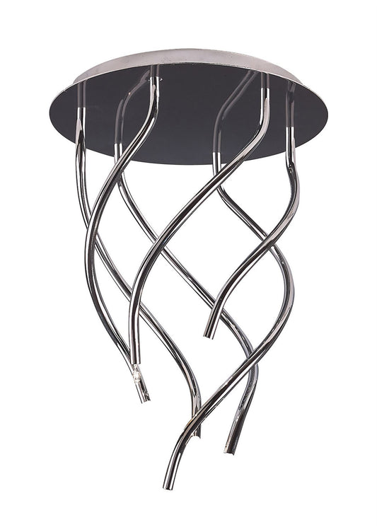 Mantra Aire 32.5cm Ceiling Round 6 Light G4 Vertical Arms, Polished Chrome, NOT LED/CFL Compatible
