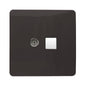 Trendi Artistic Modern Glossy Tactile TV Co-axial Socket + Telephone Socket Dark Brown