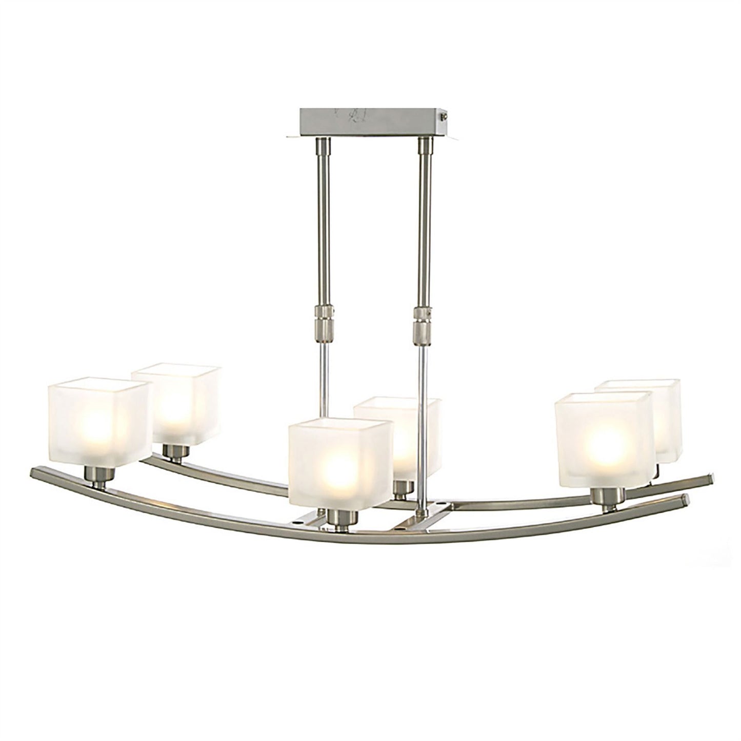 Diyas PILA 6 Light G9  G9 SATIN NICKEL Ceiling Pendant Light Fitting