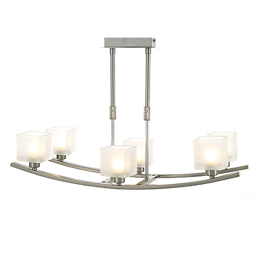 Diyas PILA 6 Light G9  G9 SATIN NICKEL Ceiling Pendant Light Fitting