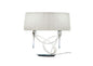 Mantra Lucca Crystal Table Lamp 2 Light E27 Small, Polished Chrome with White Shade & Clear Crystal