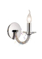 Diyas Elena Wall Light Switched 1 Light E14 Polished Chrome/Crystal