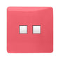Trendi Artistic Modern Glossy 2 Gang Tactile RJ45 Cat 5e&Cat 6 PC Ethernet Socket Strawberry