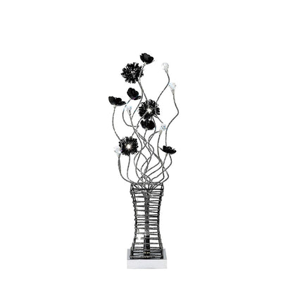Diyas Home Majella Aluminium (DH) Majella Crystal Table Lamp 4 Light G4 Polished Chrome/Black, NOT LED/CFL Compatible
