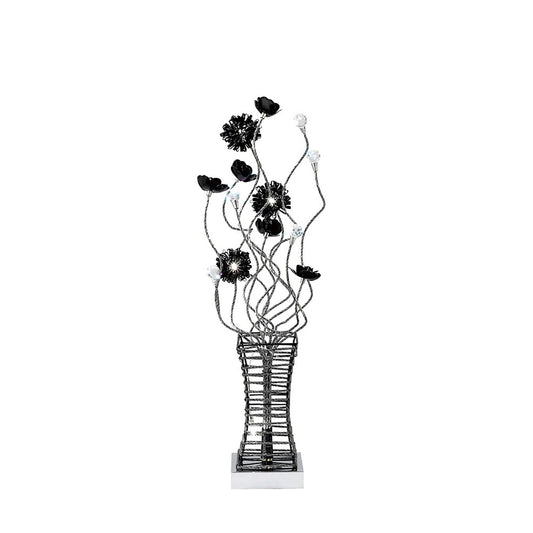Diyas Home Majella Aluminium (DH) Majella Crystal Table Lamp 4 Light G4 Polished Chrome/Black, NOT LED/CFL Compatible