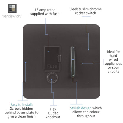 Trendi Artistic Modern Glossy Tactile Fused Spur Switch Dark Brown