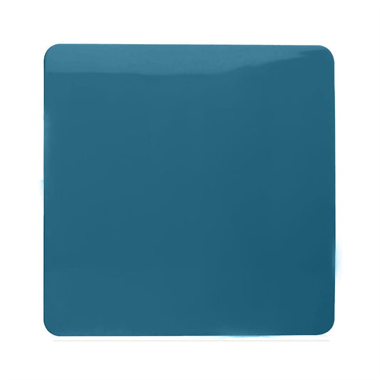 Trendi Artistic Modern Glossy Tactile Single Blanking Plate Ocean Blue