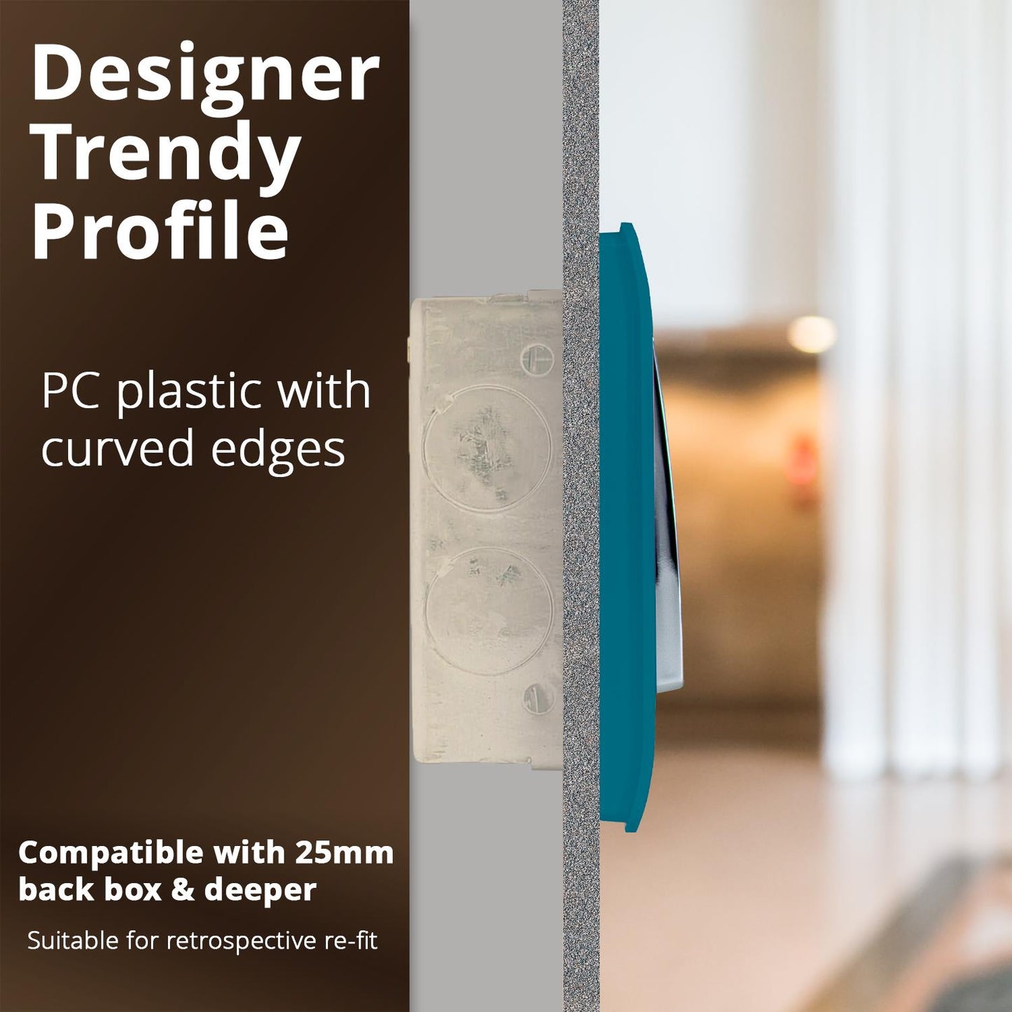 Trendi Artistic Modern Glossy  Home Automation Switch Ocean Blue